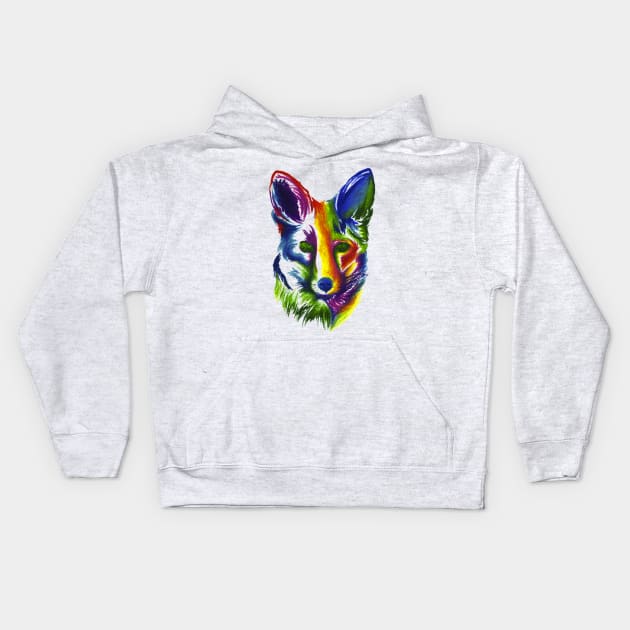 Multicolored Fox Kids Hoodie by ArtbyRosalie